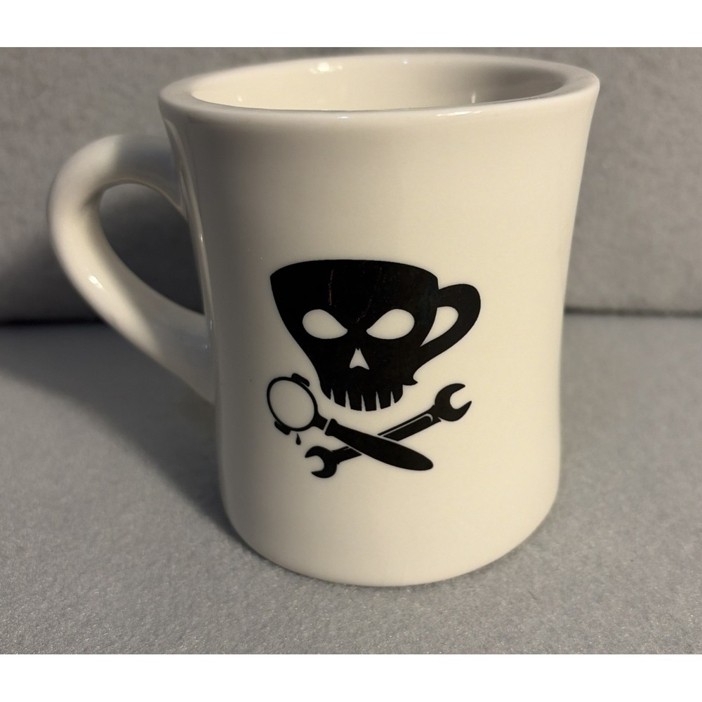 Coffee Mug, EspressoParts White Ceramic "Jolly Rogers"6  fl oz